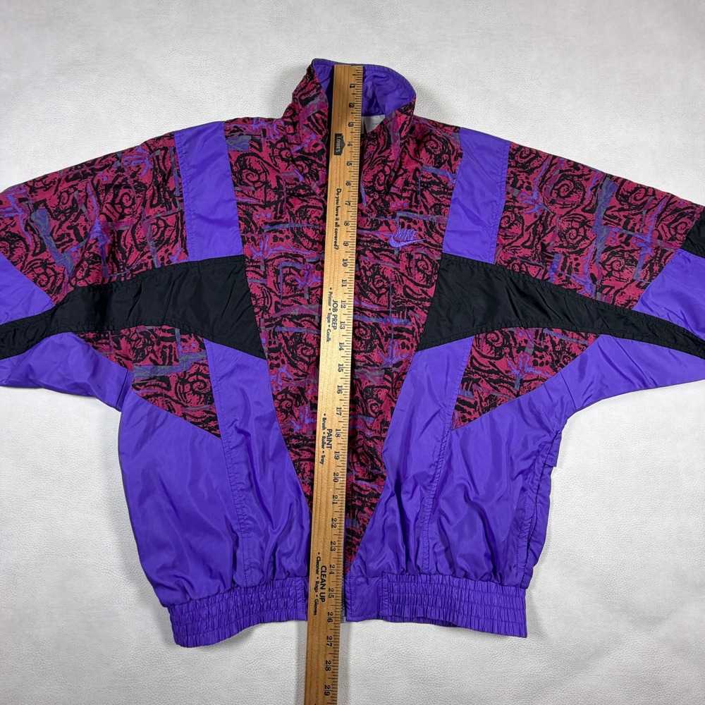 Vintage Nike Windbreaker Jacket Purple Pink Abstract 90s Retro Womens Small - Picture 4 of 14